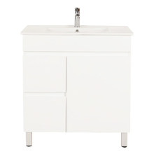 Bianca 750mm Gloss White Freestanding Vanity with Ceramic Countertop